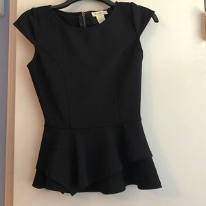 Black Peplum Shirt